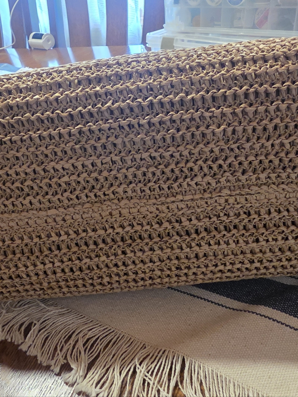 Coach Woven Straw Tote with Brown Leather Trim, NWT! - Picture 13 of 13